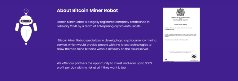 bitcoin miner robot certificate